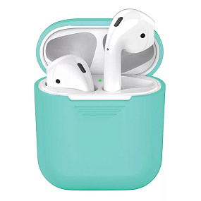 Кейс для Apple AirPods/AirPods 2 бирюзовый (УЦЕНКА) пятно