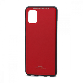 Силиконовый чехол для Samsung A315 Galaxy A31 со стеклянной вставкой красный