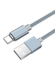 Дата кабель micro USB - USB Hoco U40A 1м металл серый