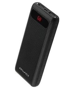 Портативное зарядное устройство Awei P70K QC 20000mAh LCD черный (УЦЕНКА) Б/У