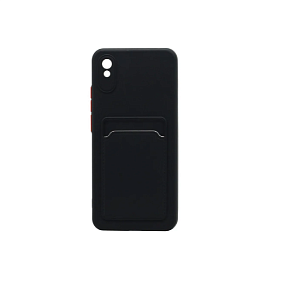 Силиконовый чехол Xiaomi Redmi 9A с визитницей черный