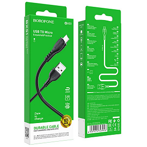 Дата кабель micro USB - USB Borofone BX51 2.4A 1м черный