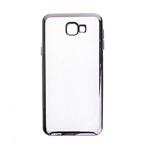 Силиконовый чехол для Samsung A320 Galaxy A3 (2017) с хром. контуром черный