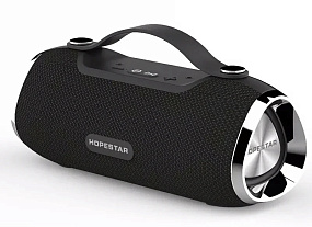 Колонка Hopestar H40 (Bluetooth/MicroSD/USB/FM/AUX/Microphone) влагозащ. черная (УЦЕНКА) потёртости