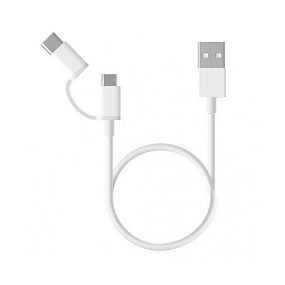 Дата кабель micro USB/Type-C - USB Xiaomi 1м белый