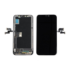 Дисплей для телефона iPhone X в сборе Черный - Аналог (Soft OLED)