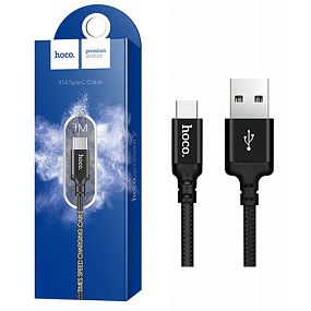 Дата кабель Type-C - USB Hoco X14 3A 1м черный