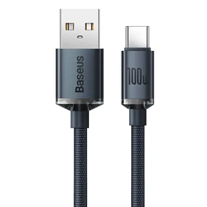 Дата кабель Type-C USB Baseus Crystal Shine (Cajy000501) 100W 2м 5A черный
