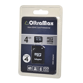 MicroSD 4Gb OltraMax Class 4 +SD адаптер