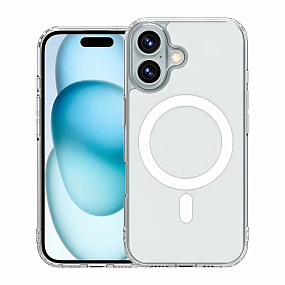 Кейс iPhone 16 силикон SafeMag SM006 прозрачный
