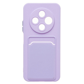 Силиконовый чехол Tecno Spark 30C 4G с визитницей светло-фиолетовый