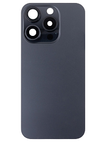 Задняя крышка iPhone 15 Pro в сборе со стеклом камеры Черный - Премиум