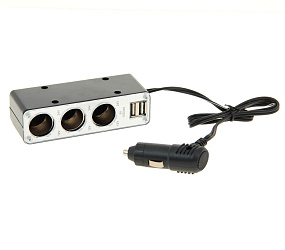 Разветвитель прикуривателя (3 выхода + USB) WF-036