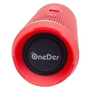 Колонка OneDer V10 (Bluetooth/MicroSD/USB/FM/AUX) красная