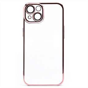 Кейс iPhone 14 пластик PC073 с закрытой камерой камерой розовое золото