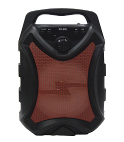Колонка RS-608 (Bluetooth/MicroSD/USB/FM/AUX) 5W красная