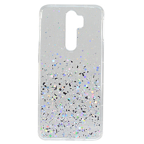 Задняя накладка Xiaomi Redmi Note 8 Pro PS c блестками прозрачный