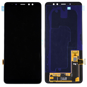 Дисплей для телефона Samsung A730F (A8+ 2018) в сборе с тачскрином Черный - Оригинал