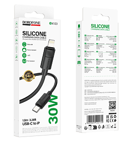 Дата кабель Type-C - Lightning Borofone BX123 30W 3A 1м черный