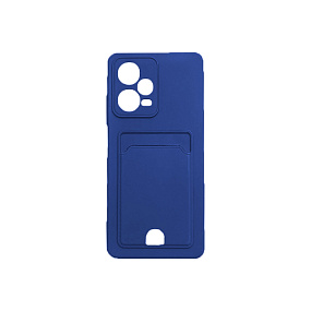 Силиконовый чехол Xiaomi Redmi Note 12 Pro с визитницей синий