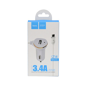 АЗУ micro USB Hoco Z14 3.4A белый