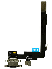 Шлейф iPhone 16 Pro Max на системный разъем/микрофон Черный - Премиум