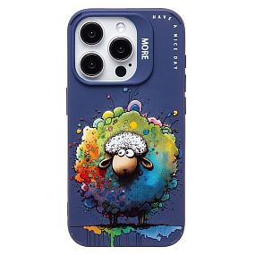 Кейс iPhone 15 Pro силикон SC335 (овечка) темно-синий