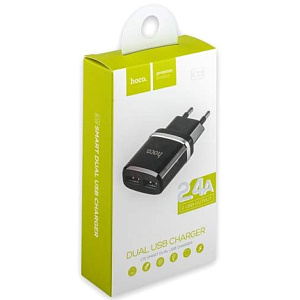 СЗУ+ micro USB Hoco C12 2 выхода 2.4A черный