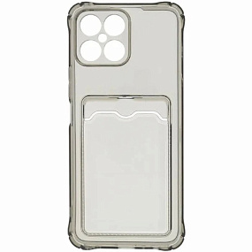Силиконовый чехол Honor X8b с визитницей прозрачный черный
