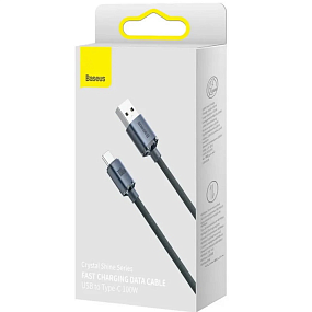 Дата кабель Type-C USB Baseus Crystal Shine (Cajy000501) 100W 2м 5A черный