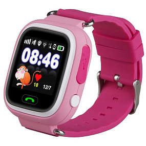 Часы Smart Baby Watch Q90 (sim, android, ios, 2G, GPS) розовые (УЦЕНКА) царапины, потёртости