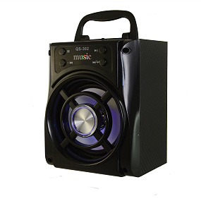 Колонка QS-302 (Bluetooth/MicroSD/USB/FM/AUX) черная