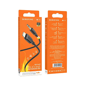 Кабель 3.5mm Jack (папа) - Lightning Borofone BL18 1м черный