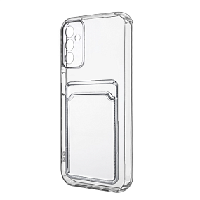 Силиконовый чехол для Samsung A346 Galaxy A34 с визитницей прозрачный черный