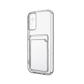 Силиконовый чехол для Samsung A546 Galaxy A54 с визитницей прозрачный 