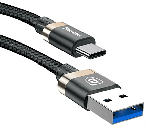 Дата кабель Type-C - USB Baseus CATGB-1V Golden 1м в переплете черный