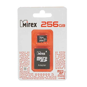 MicroSD 256Gb Mirex Class 10 UHS-I U3 100Mb/s +SD adapter