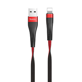 Дата кабель lightning - USB Hoco U39 1,2м 2,4А черно-красный