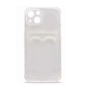 Кейс iPhone 15 Pro силикон с визитницей прозрачный