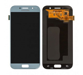 Дисплей для телефона Samsung A720F (A7 2017) в сборе с тачскрином Голубой - Оригинал