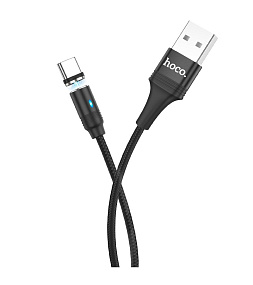 Дата кабель Type-C - USB Hoco U76 магнитный 1м черный