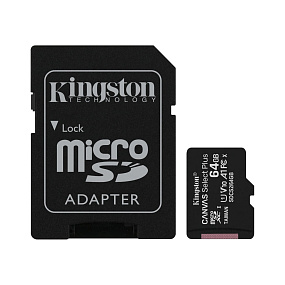 MicroSD 64Gb Kingston Class 10 UHS-I 100Mb/s+ SD адаптер