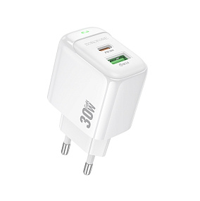 СЗУ-USB-Type-C Borofone BAS45A 2 выхода PD30W QC3.0 белый
