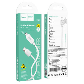 Дата кабель micro USB - USB Hoco X107 2.4A 1м белый