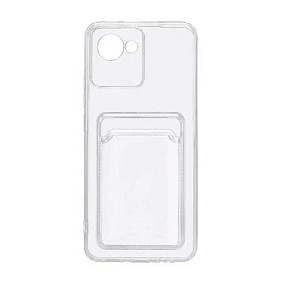 Силиконовый чехол Realme C30 с визитницей прозрачный