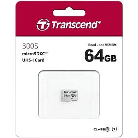 MicroSD 64Gb Transcend 300S UHS-I U1 без адаптера