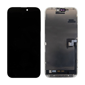 Дисплей для телефона iPhone 16 Pro Max в сборе Черный - JCID (Soft OLED, Full HD, 120 Гц) (с верифик