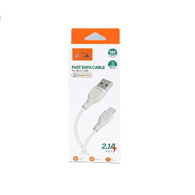 Дата кабель micro USB - USB Kouvolsen PVC  X114 2.1A белый