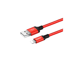 Дата кабель lightning - USB Hoco X14 1м красно-черный