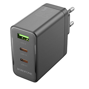СЗУ-USB-2Type-C Borofone BN12 3 выхода PD65W QC черный